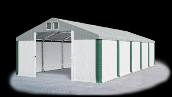 Garážový stan 4x6x2m strecha PVC 560g/m2 boky PVC 500g/m2 konštrukcia ZIMA PLUS Šedá Biela Zelené