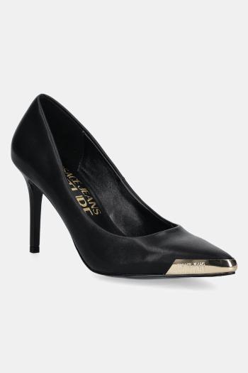 Kožené lodičky Versace Jeans Couture čierna farba, 78VA3S50 ZPS62 899