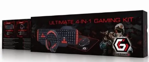 GEMBIRD Ultimátna herná sada 4 v 1 s americkým rozložením klávesnice