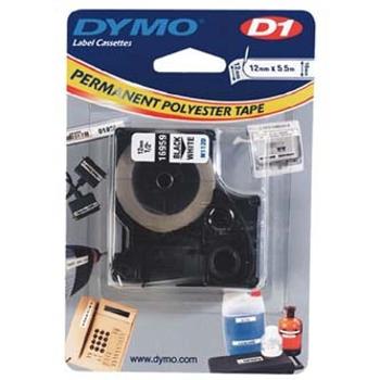 Dymo D1 16959, S0718060, 12mm x 5.5m, čierna tlač/biely podklad, originálná páska