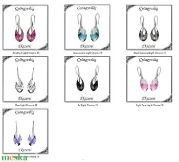 Swarovski csepp fülbevaló, 925-ös sterling ezüst kapoccsal  SSZE-SW6565-F18