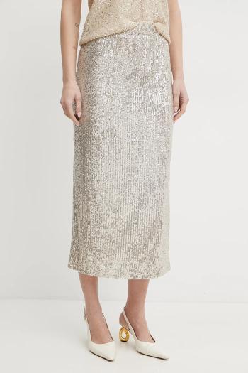 Sukňa Weekend Max Mara strieborná farba, maxi, rovný strih, 2515771011600