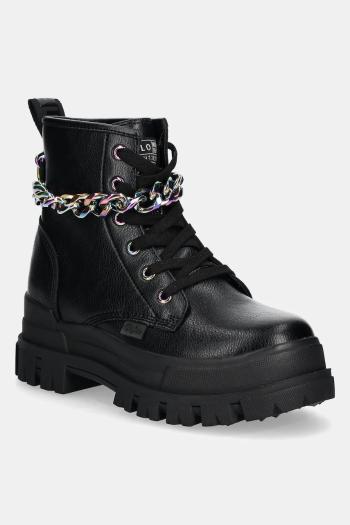 Workery Buffalo Aspha Rld Chain 3.0 dámske, čierna farba, na plochom podpätku, 1622557-BLK