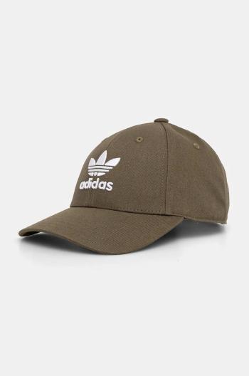 Bavlnená šiltovka adidas Originals zelená farba, s nášivkou, IX7571