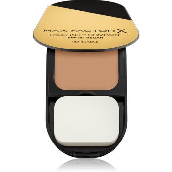 Max Factor Facefinity Refillable kompaktný zmatňujúci make-up SPF 20 odtieň 002 Ivory 10 g