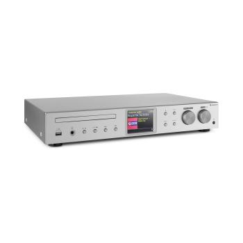 Auna iTuner CD, HiFi receiver, internetové/DAB+/FM rádio, CD prehrávač, WiFi, strieborný