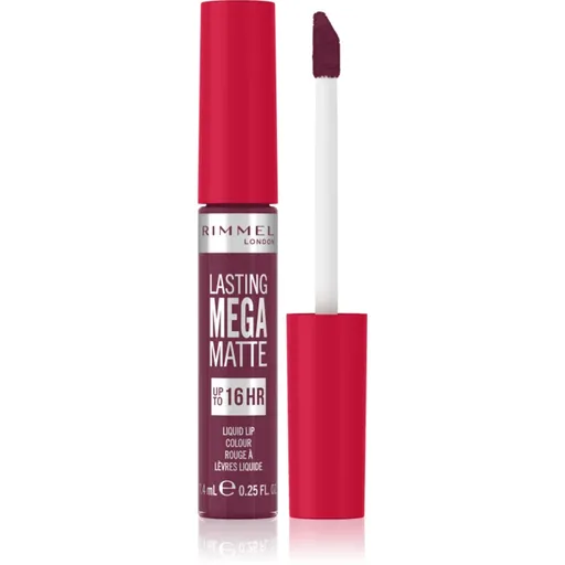 Rimmel Lasting Mega Matte ľahký tekutý matný rúž 16h odtieň Rock Me Purple 7,4 ml