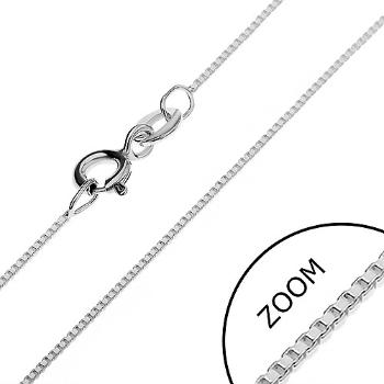 Strieborná retiazka 925 - kolmo prepojené prázdne kocky, 0,7 mm