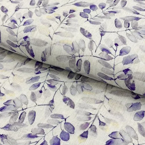 Viskóza s ľanom Natural Lin Lissy purple digital print