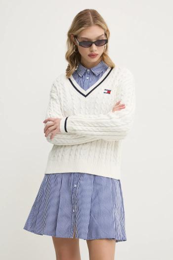 Bavlnený sveter Tommy Jeans béžová farba, DW0DW19885