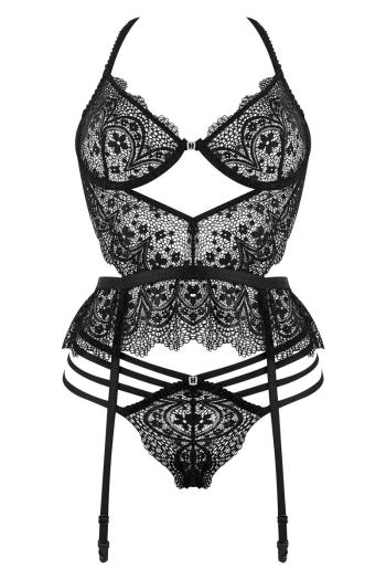 Čierny čipkovaný korzet Lace Temptation
