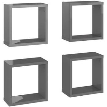 Shumee - Nástenné kocky 4 ks sivé vysoký lesk 30×15×30 cm, 807023