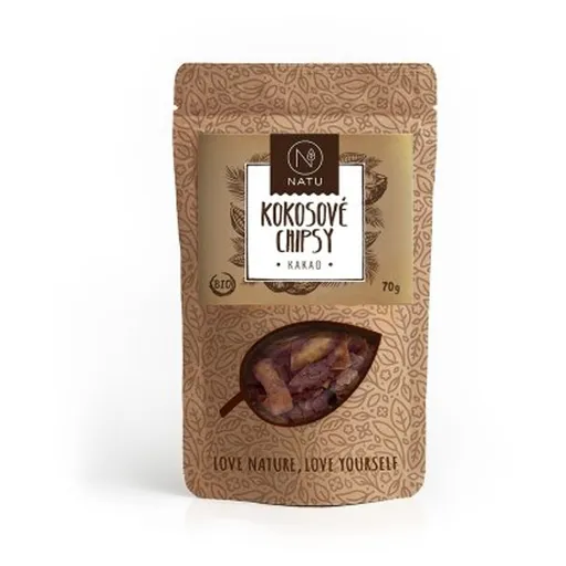 NATU Kokosové chipsy BIO kakao 70 g