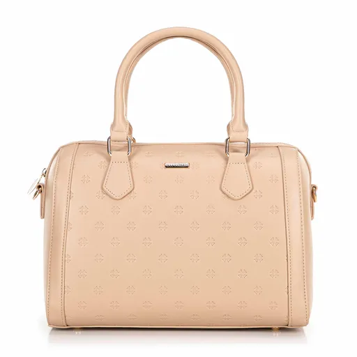 Dámska aktovka z imitácie kože s logom, béžová 100-4Y-223-9