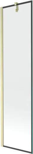 MEXEN/S - Next vaňová zástena FIX 50 x 150, čierna vzor, zlatá kartáčovaná 895-050-000-00-70-55