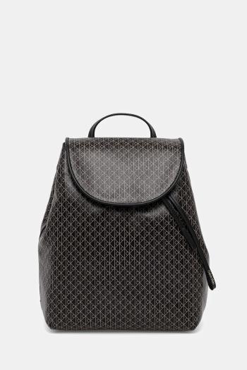 Ruksak Calvin Klein dámsky, čierna farba, malý, vzorovaný, LV04F3271G