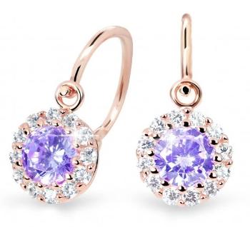 Cutie Jewellery Krásne detské náušnice z ružového zlata C2745-10-X-4 fialová