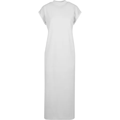 Build Your Brand Ležérne predĺžené šaty so stojačikom - Biela | L