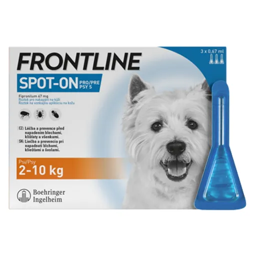 FRONTLINE Spot-On pre psy S (2-10 kg) 0,67 ml 3 pipety