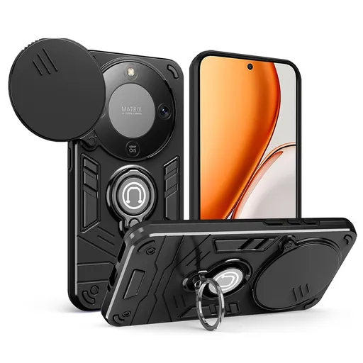 CAMPROTECT Obal s držiakom pre Honor Magic8 Lite čierny