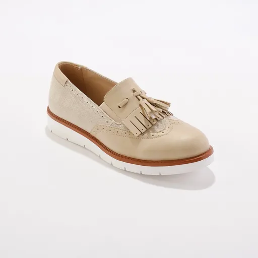 Mokasíny so strapčekmi na klinovej podrážke