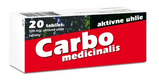 CARBO MEDICINALIS čierne uhlie 300 mg 20 tabliet