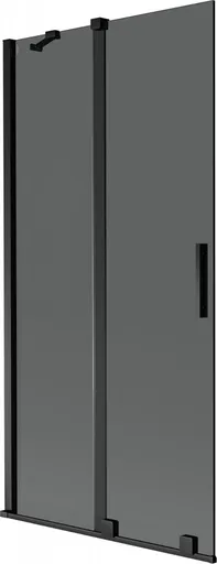 MEXEN/S - Velar dvojkrídlová posuvná vaňová zástena 95 x 150, grafit, čierna 896-095-000-41-70