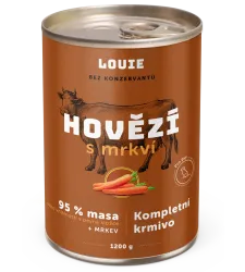 LOUIE Konzerva LOUIE hovädzie s mrkvou 1200g pre psov