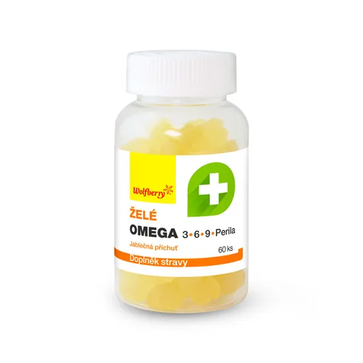 WOLFBERRY Omega 3,6,9 a perila želé s jablčnou príchuťou 60 kusov