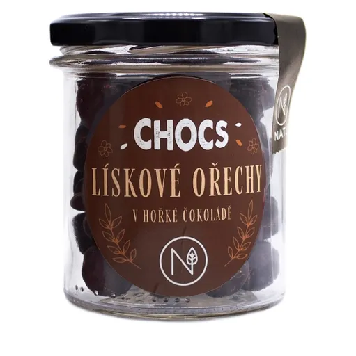 NATU Chocs lieskové orechy v 60% horkej čokoláde 180 g