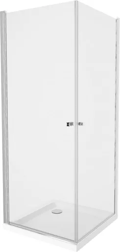 MEXEN/S - PRETORIA duo sprchovací kút 80 x 80, transparent, chróm + vanička vrátane sifónu 852-080-080-01-02-4010