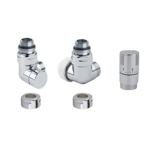 Termostatická sada ISAN uhlová pravá nerez O39NUAR106