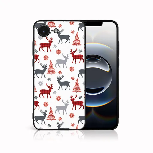 MY ART Kryt s vianočným dizajnom Apple iPhone 16e DEER (068)