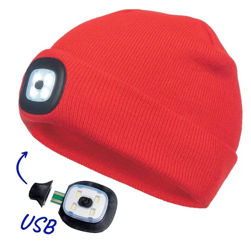 Cerva Čiapka so svetlom DEEL LED - Červená
