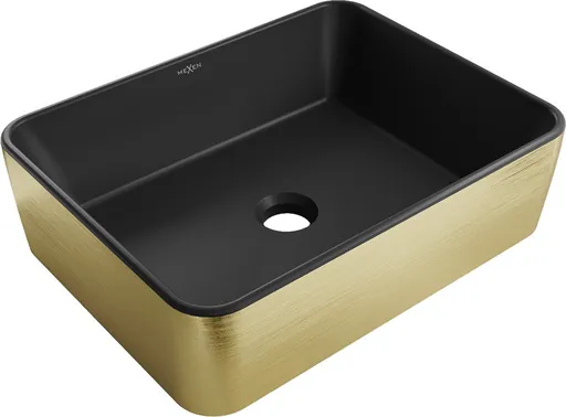 MEXEN - Catia umývadlo na dosku 48 x 37, čierna mat/zlatá vzor 21314877