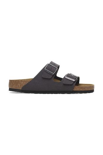 Šľapky Birkenstock Arizona Birkibuc dámske, sivá farba, 1029162