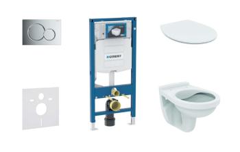 GEBERIT - Duofix Set predstenovej inštalácie, klozet Alpha s doskou, tlačidlo Sigma01, lesklý chróm 111.300.00.5 ND2