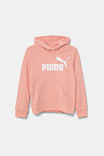 Detská mikina Puma ESS No. 1 Logo Hoodie TR oranžová farba, s kapucňou, s potlačou, 684897