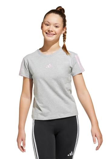 Detské bavlnené tričko adidas šedá farba, JJ0944