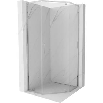 MEXEN - Exo sprchovací kút päťboký krídlový 90 x 90 cm, transparent, chróm 812-090-090-01-00