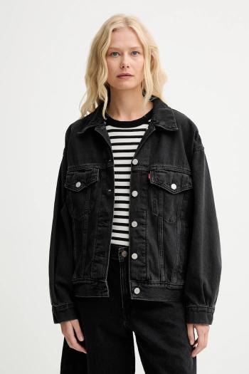 Rifľová bunda Levi's šedá farba, prechodná, oversize