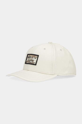 Bavlnená šiltovka Alpha Industries Crew Camo Cap béžová farba, s nášivkou, 156903