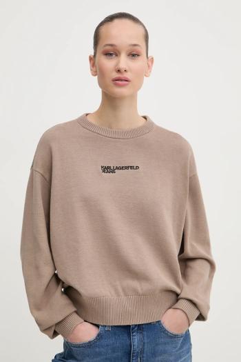 Sveter Karl Lagerfeld Jeans dámsky, béžová farba, tenký, A1W18044