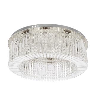Stropná lampa MARANGA chrómový plafón 10x10W E14 bezfarebné kryštály