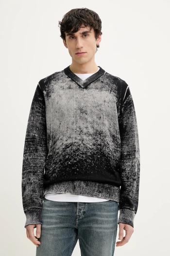 Bavlnený sveter Diesel K-VELI KNITWEAR pánsky, šedá farba, tenký, A16878.0BEAR
