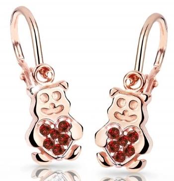 Cutie Jewellery Detské náušnice z ružového zlata Medvedíky C2751-10-X-4 červená