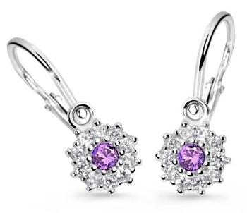 Cutie Jewellery Detské náušnice z bieleho zlata C2749-10-X-2 fialová