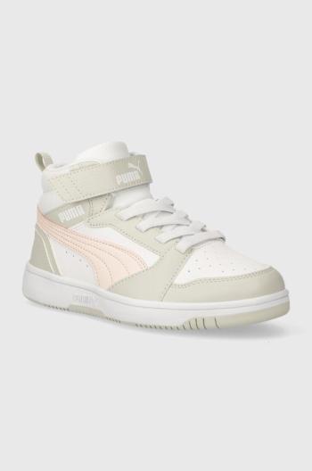 Detské tenisky Puma Rebound V6 Mid AC+ PS šedá farba