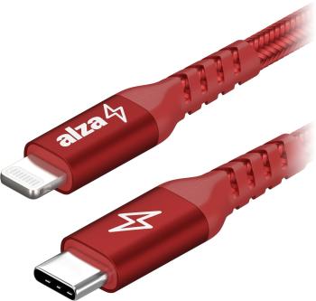 Adatkábel AlzaPower Alucore USB-C to Lightning MFi 0,5m, piros