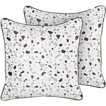BELIANI, Súprava dvoch zamatových vankúšov 45 × 45 cm viacfarebná LAVENDER, 211862 (beliani_211862)